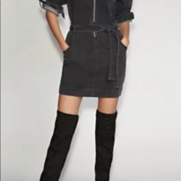 ZIP-FRONT Black DENIM DRESS - GABRIELLE UNION COLLECTION - Size Small NWT - Picture 10 of 10